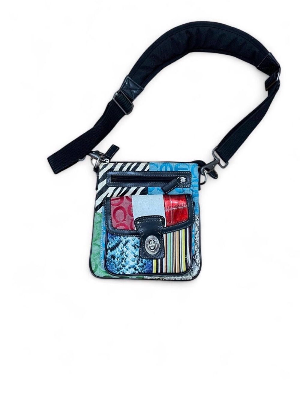 Coach Multicolor Patchwork Crossbody with Black Strap